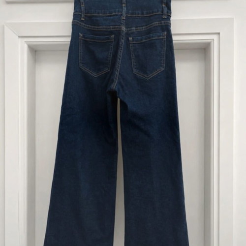 High-waist cropped jeans like new, dark blue, bell-bottom