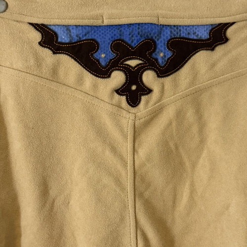 Y2K suede cowboy micro shorts M/L used, brown sugar caramel