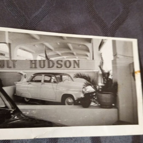Hudson car photos used, set of five vintage pictures
