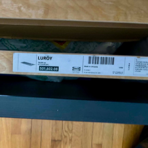 IKEA Luröy semi-double bed with mattress and slats, wenge color