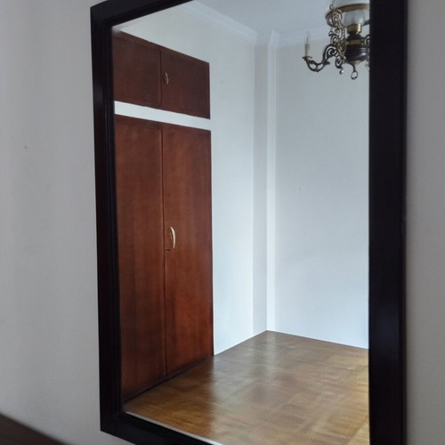 Vintage large wall mirror used with sturdy wooden frame 1.02x0.72m