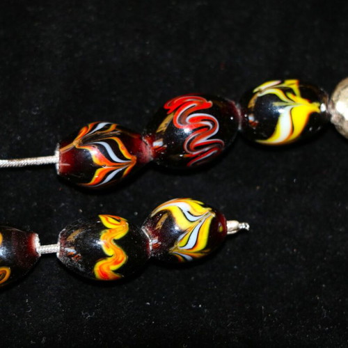 Begleri Murano crystal beads, sterling silver 925, handmade, INDICO JEWELLS