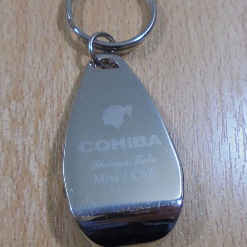 Cohiba cigar promotional metal keychain - opener used