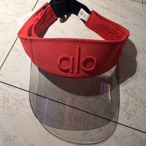 Alo Yoga Red Visor with Transparent Shield One Size new