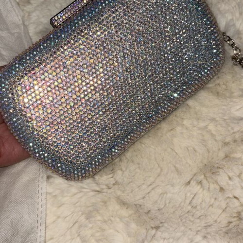 Clutch bag like new, silver