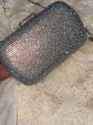 Clutch bag like new, silver