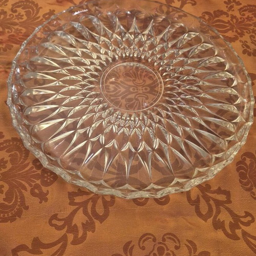 Crystal serving platter new, 28 cm perimeter