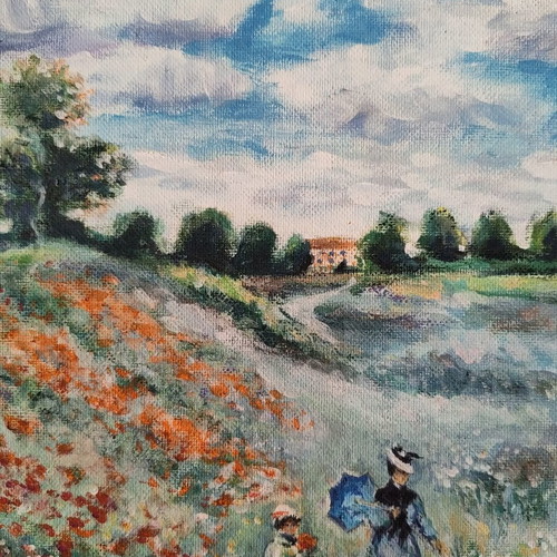 Oil painting inspired by Claude Monet, new, 25x35 cm