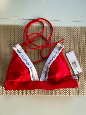 Bikini top Calvin Klein καινούργιο, μέγεθος S, άσπρο και κόκκινο