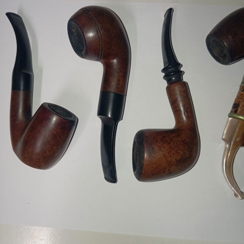Vintage tobacco pipes collection used, set of 10