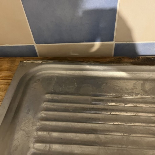 Stainless steel double kitchen sink 1.20x0.50 with faucet and drainage parts