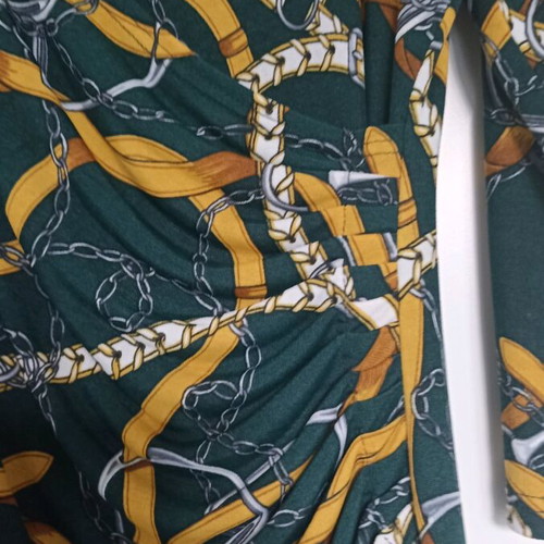 Printed wrap dress size L with long sleeves like new