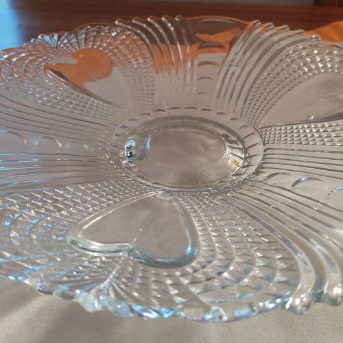 Crystal serving platter vintage '80s new, multipurpose