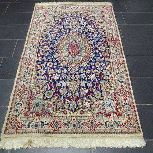 Silk Nain rug used, handmade knot, 116x206 cm
