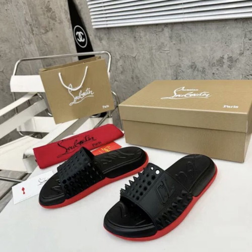 Christian Louboutin Ανδρικές Παντόφλες Νέες Μαύρο και Γκρι