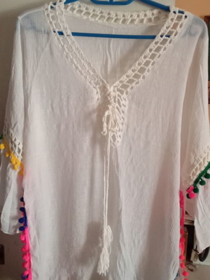 Boho kimono cotton caftan like new, multicolor, one size