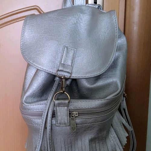 Women's silver backpack like new