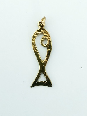 Silver gold-plated fish pendant new, gold-colored