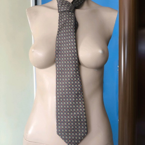 Jim Thompson tie like new, beige and green