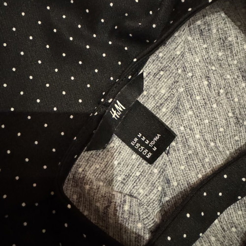 H&M dress skater style medium black with white polka dots like new