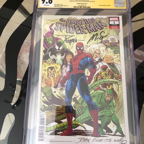 Amazing Spider-Man 1 (802) signed CGC graded 9.6 John Romita 1:100 variant