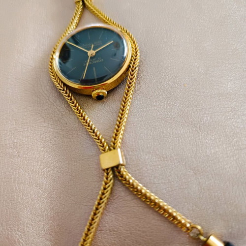 Vintage pendant watch used, wind-up, 1970s with case