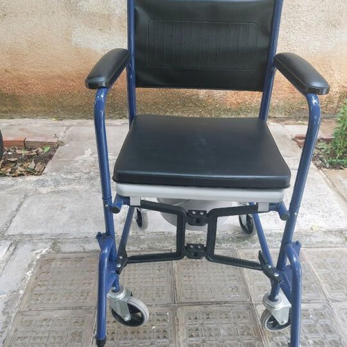 Commode wheelchair with metal frame, like new