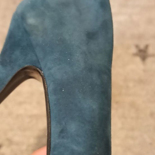 Makis Kotris leather pumps used, size 39, 12cm dark petrol