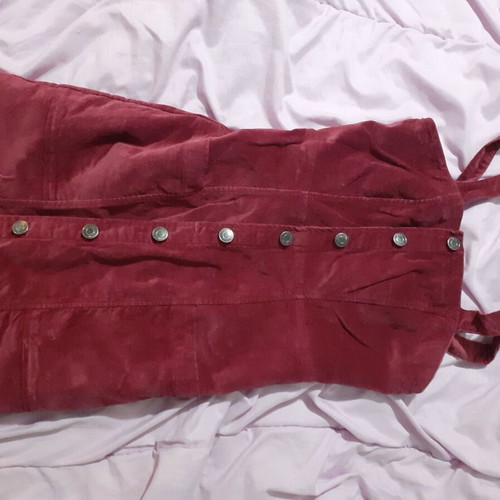 Bershka mini corduroy dress burgundy new with buttons and pockets