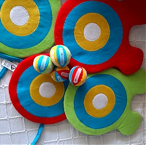 ELC Mothercare Target Tag Velcro Straps, 4 Balls, ages 3-7