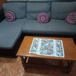 Corner sofa bed with storage, grey