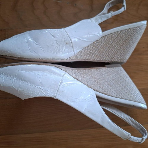 Bata women's shoes used white sandals size 40