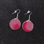 Resin earrings circles new, red