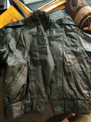 Leather jacket used, size M, black