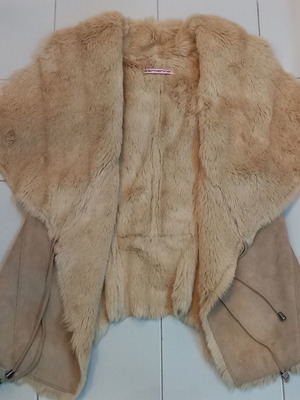 Fornarina vest used, beige with synthetic fur, size M
