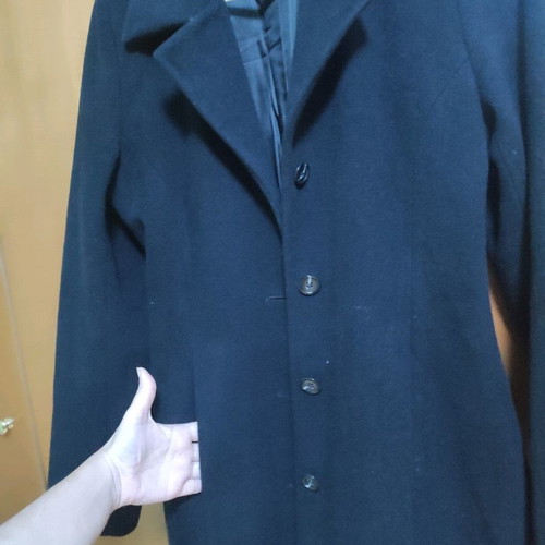 Black classic line coat medium large in very good condition