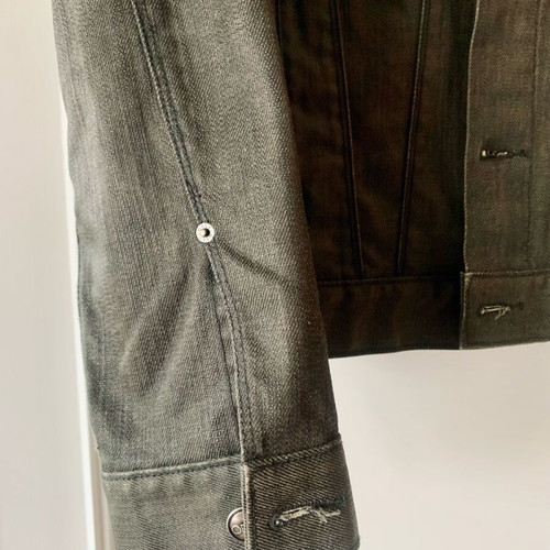 Obey waxed jean jacket used, green, size M