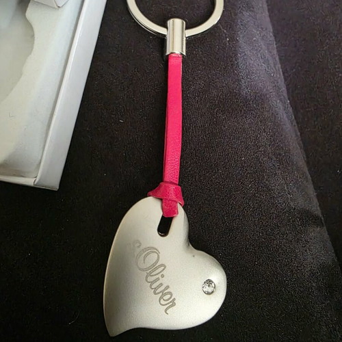 S.Oliver keychain new heart-shaped red and silver