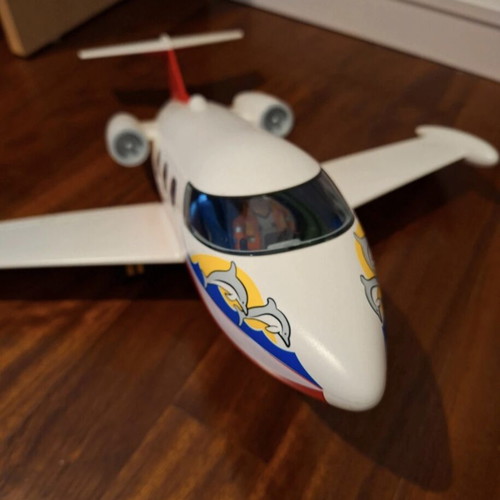 Playmobil Airplane with Two Travelers and Pilot like new