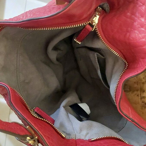 Shoulder bag red leather women's new