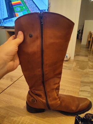 Tamaris leather women's boots used, brown, size 41
