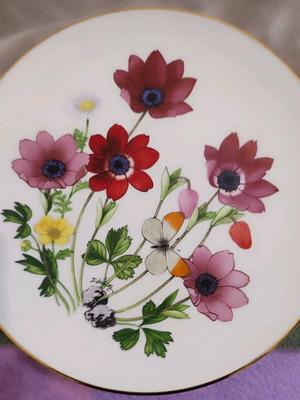 Vintage decorative plate new with floral design porcelain