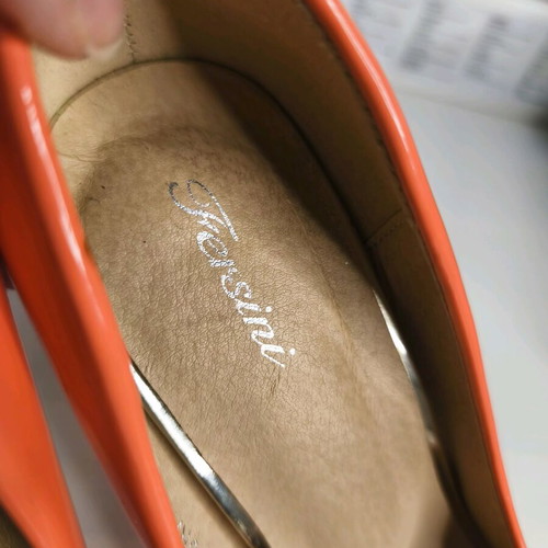 Coral patent platform heels 12 cm like new, size 40