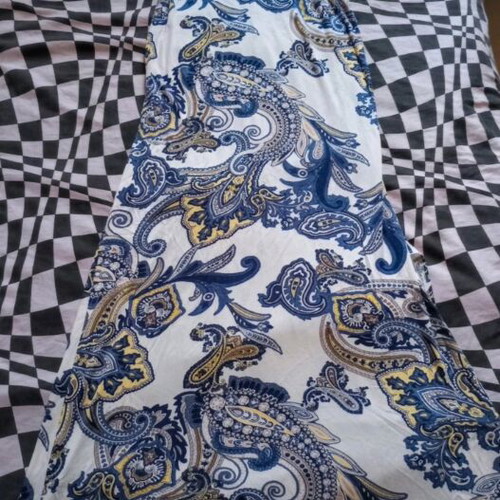 Summer dress size M like new, white with blue details