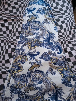 Summer dress size M like new, white with blue details