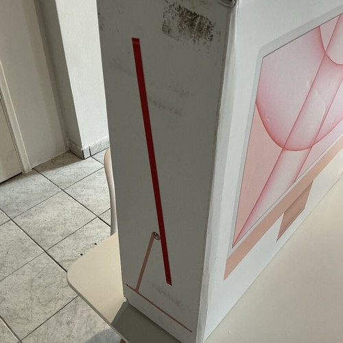 iMac box used with red back for iMac 24