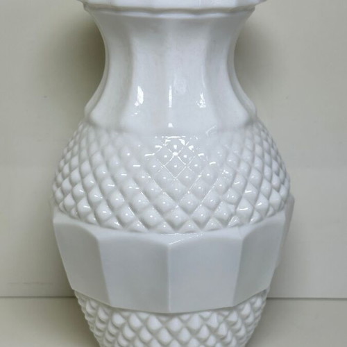 Opaline decorative vase, retro mid-century style