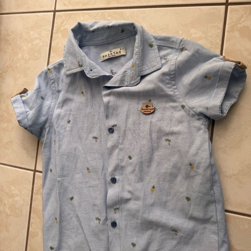 Hashtag Kids' Short-Sleeve Shirt 5 Years Like New, Blue Turquoise