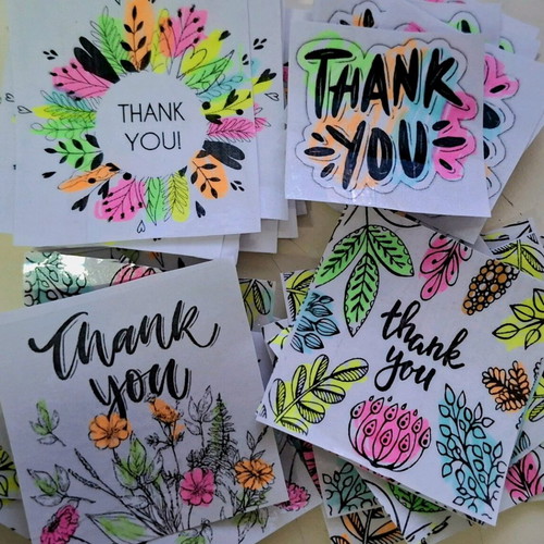 Handmade stickers new, pack of 40, about 5 cm