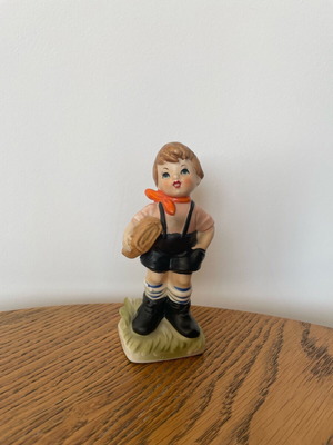 Vintage porcelain figurine boy like new, Made in Japan 1950s–60s